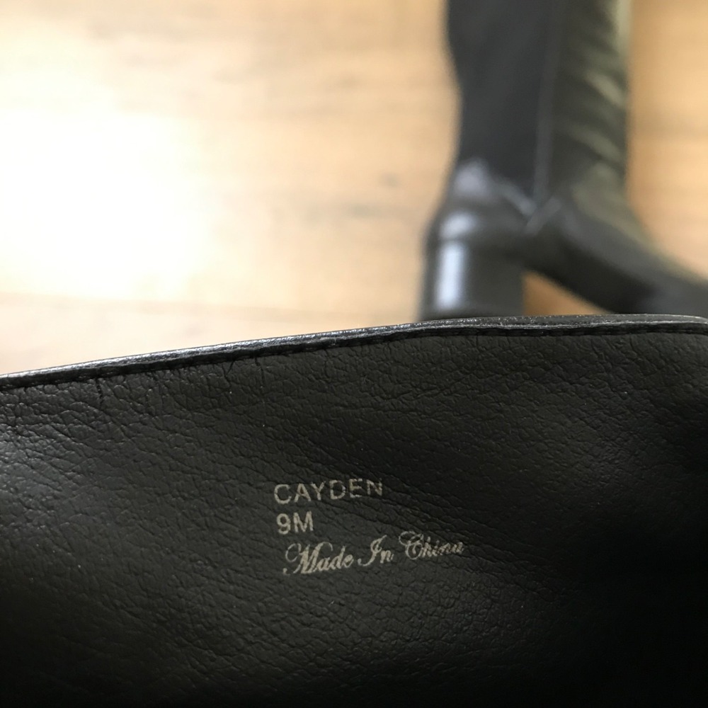 Donald Pliner Cayden Boots Leather Womens Size 9 Black Stretch Knee High Pull On - Picture 11 of 13